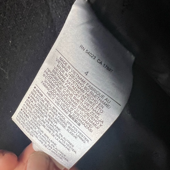 Navy blue double breasted Banana Republic Wool blend pea coat. - Picture 3 of 3